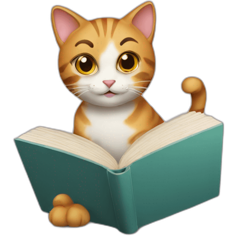 Cat with book emoji