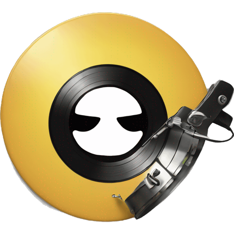 vinyl record with classic smiley face emoji