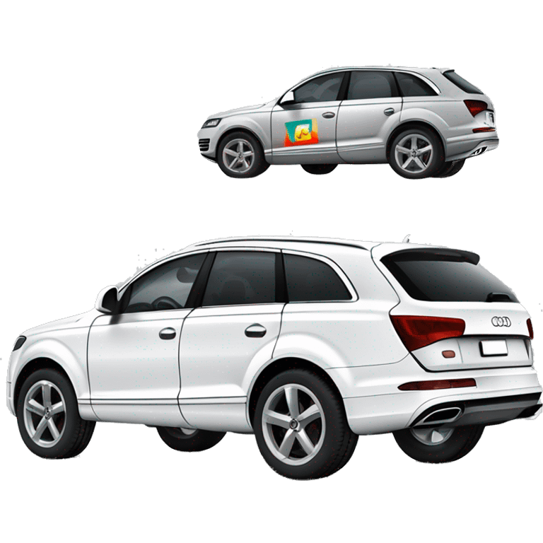 Audi q7 4l white wearing Uzbek chapan and doppi  emoji