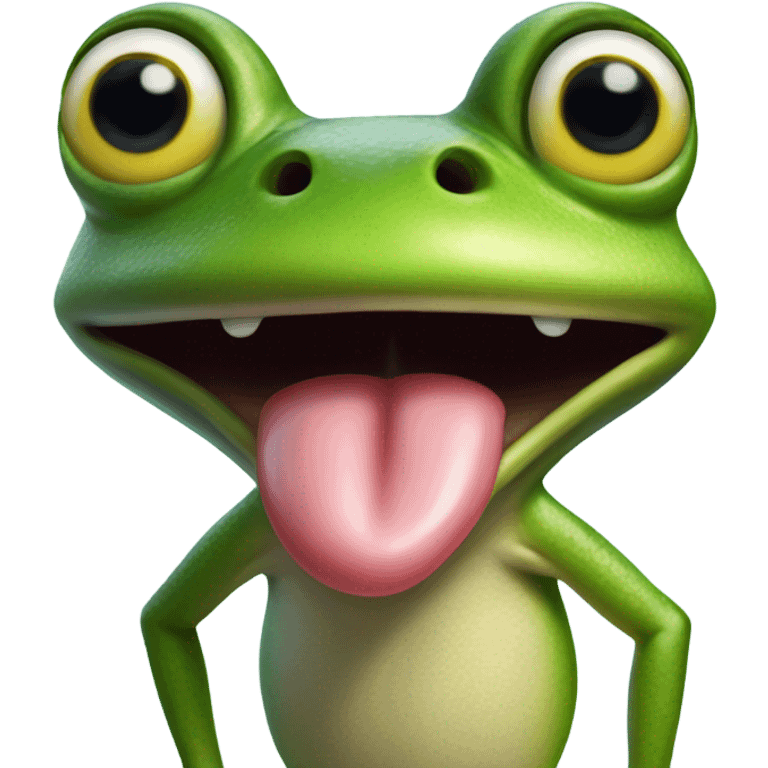 Frog sticking tongue out emoji