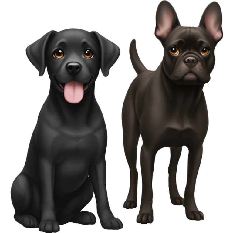 black lab and fawn frenchie emoji