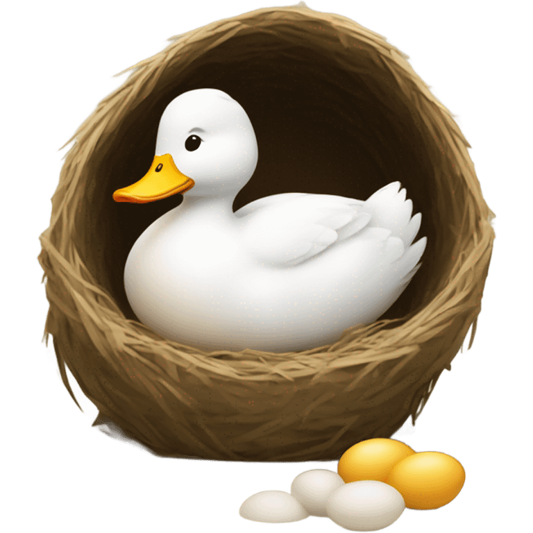 Duck laying eggs emoji