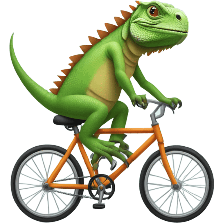 Iguana riding a bike emoji