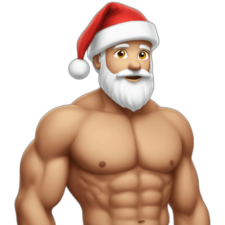 Santa-sexy-shirtless-flex emoji