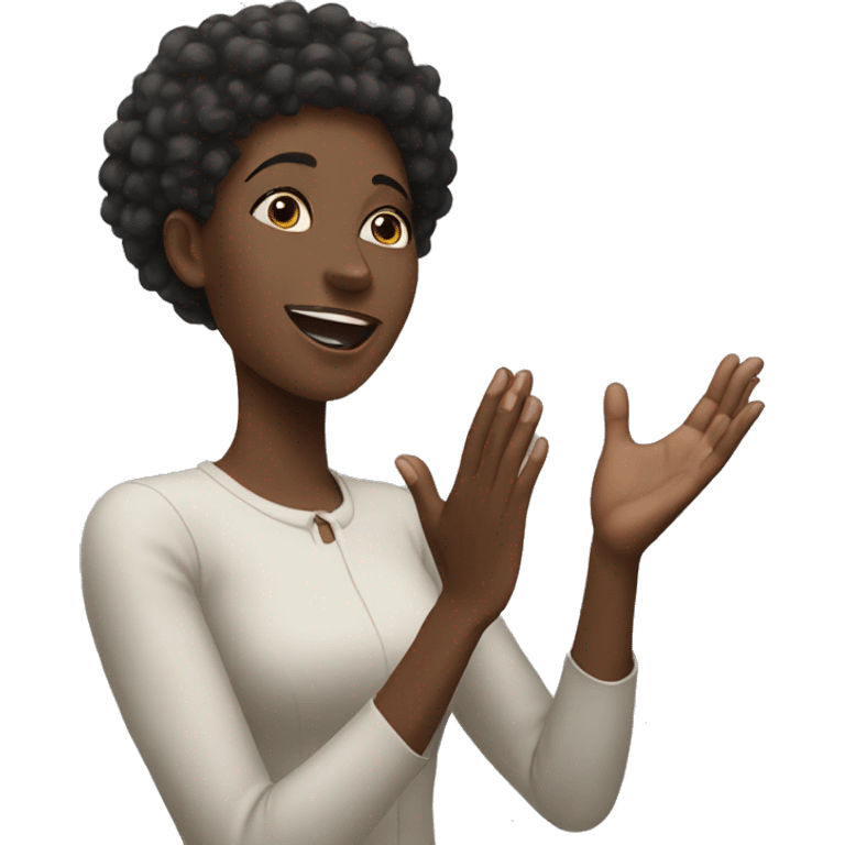 A black woman clapping her hands emoji