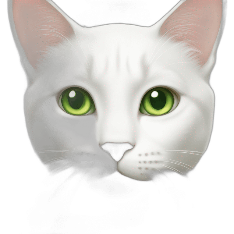 white cat with green eyes emoji