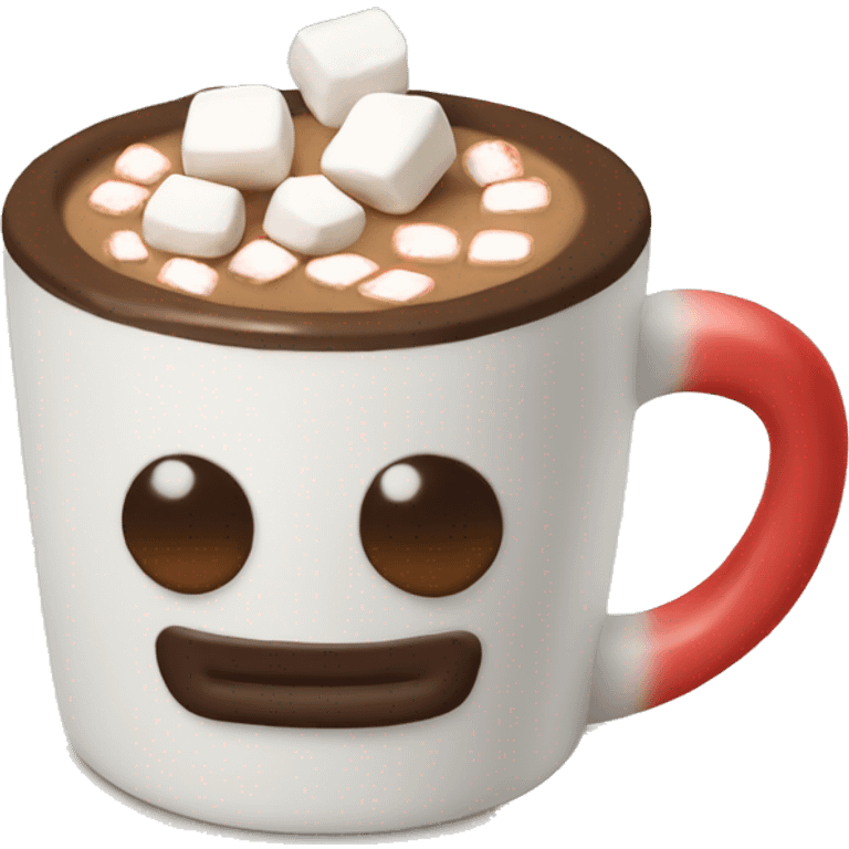 Christmas mug with hot chocolate and marshmallows on top emoji