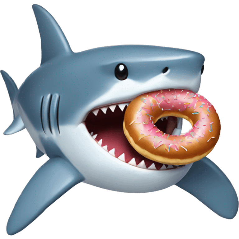 Shark eating a donut  emoji