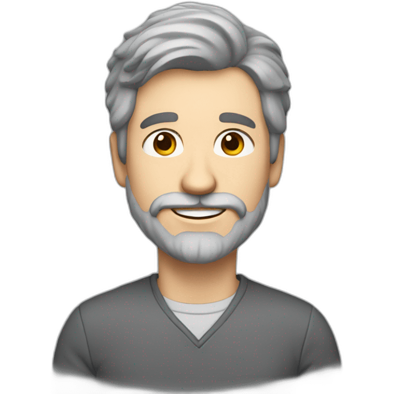 Happily inattentive and hyperactive man with brown hair and a grey beard emoji