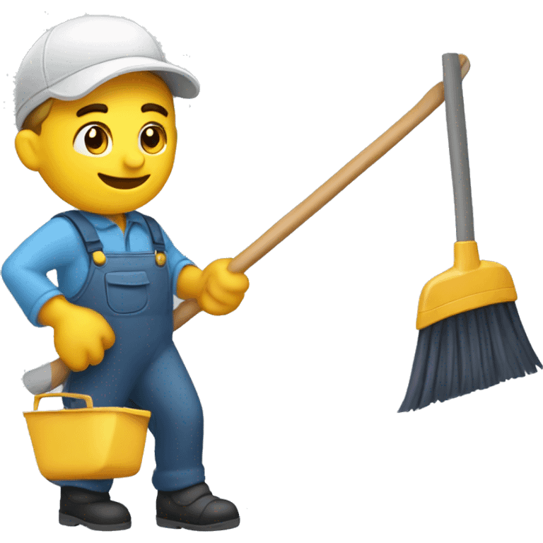 electrcian sweeping with a broom emoji