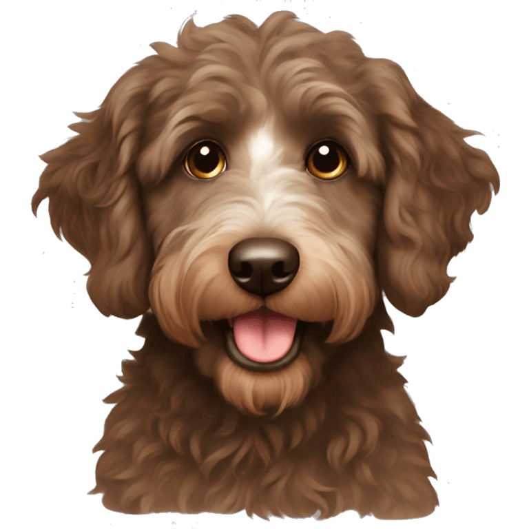 Brown aussiedoodle  emoji