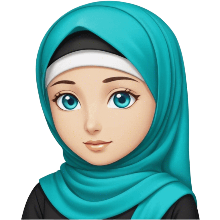 Turkish beautiful finish Konya girl blue eyes with hijab and turquoise stone dress emoji