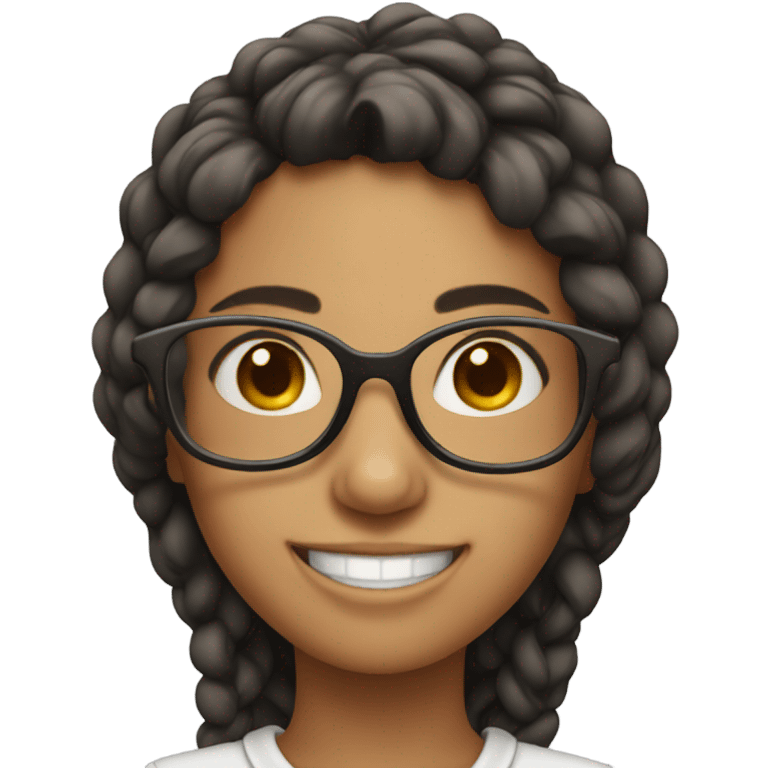 smiling girl with glasses emoji