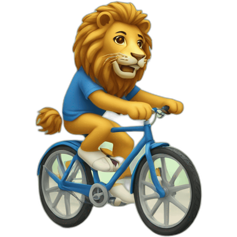 Lion riding a bike emoji