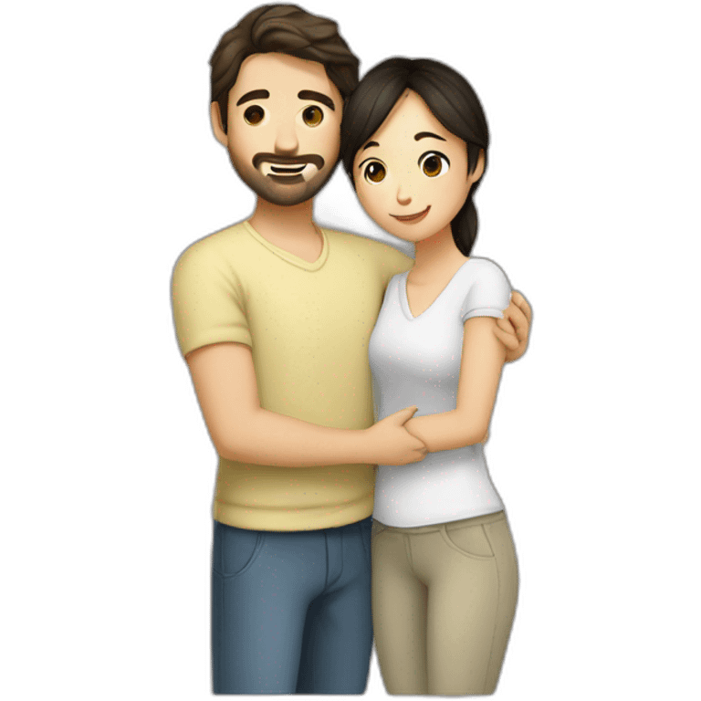 scruffy-brunette-white-man-hugging-pretty-asian-woman emoji