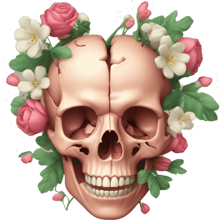 Anatomical hart with flowers emoji