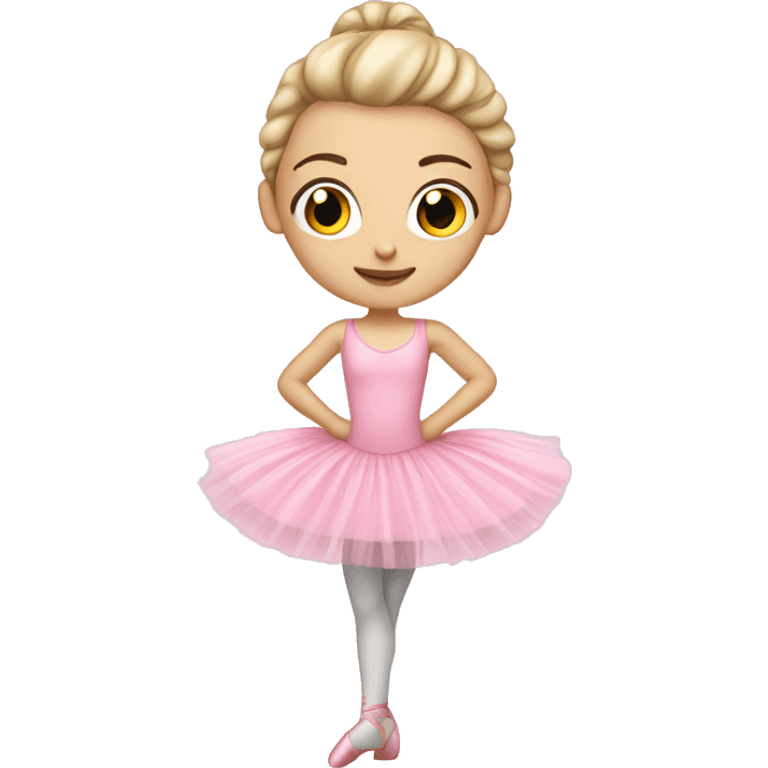 White girl ballerina posing in pink tutu emoji