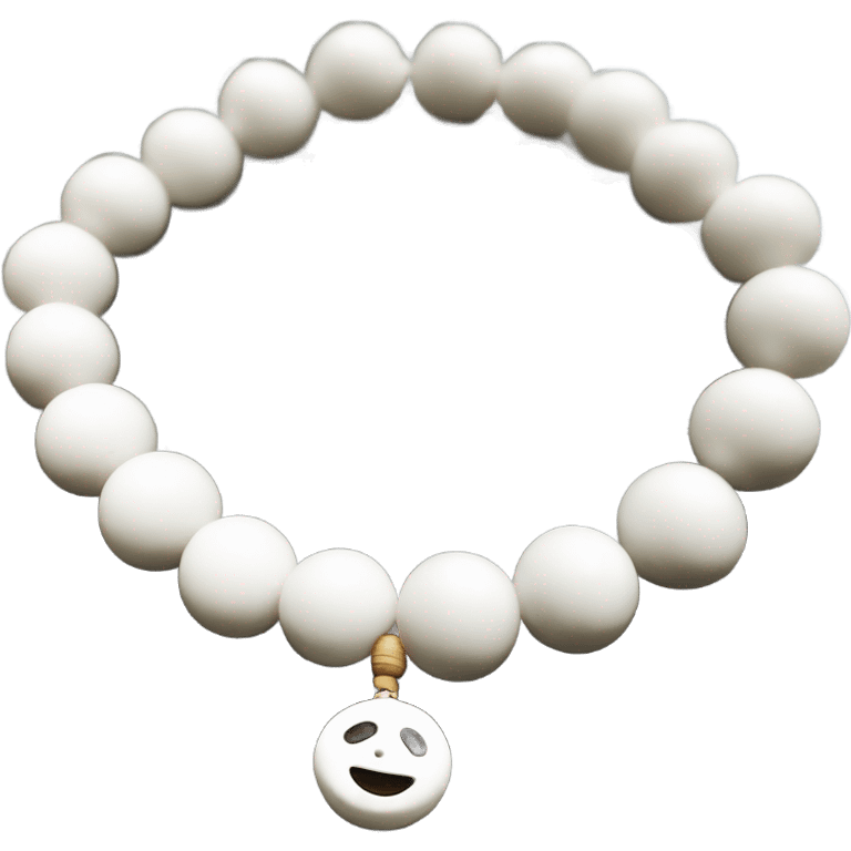 Mala beads bracelet white emoji