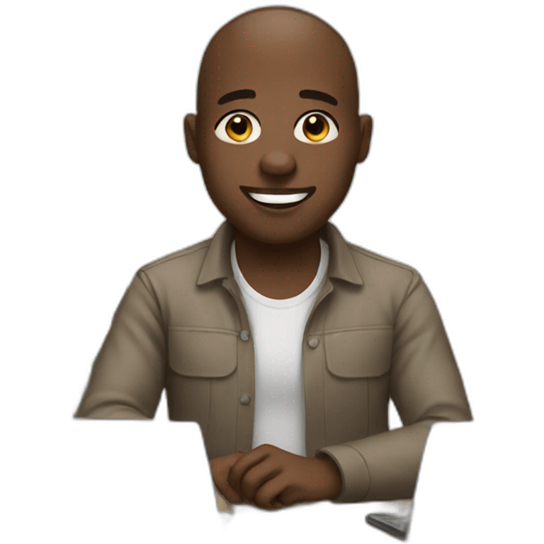 Black man working emoji