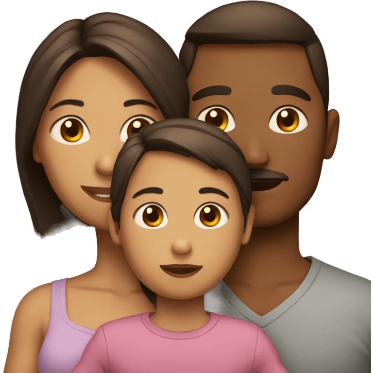 Una familia de una madre y dos niños emoji