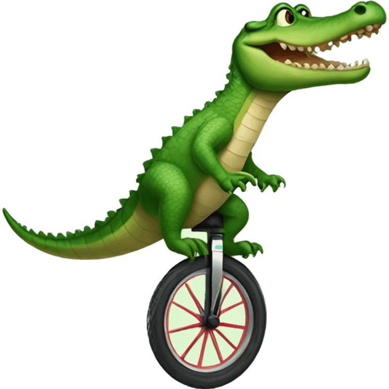 alligator on a unicycle emoji