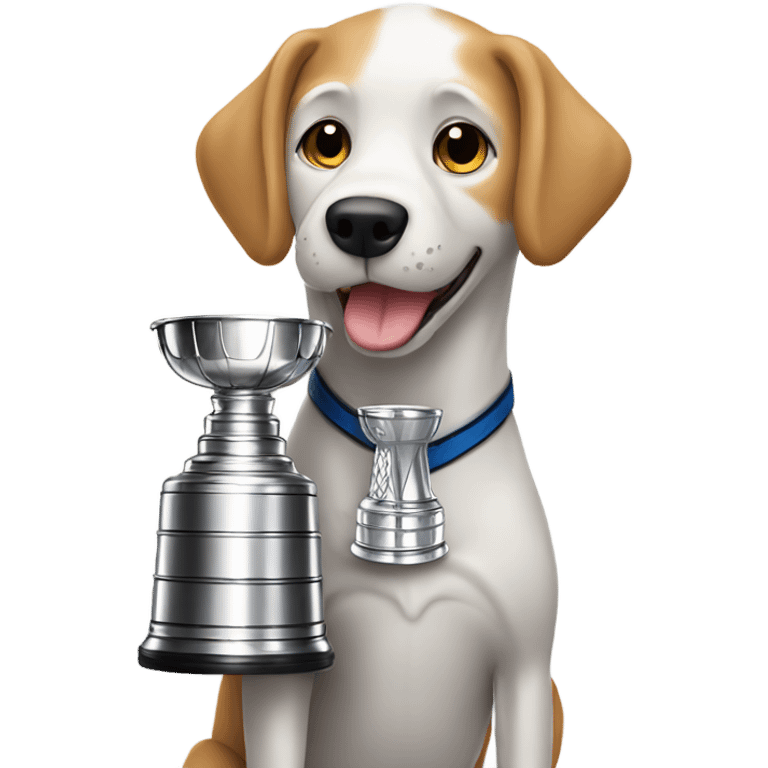 Dog with a Stanley cup emoji