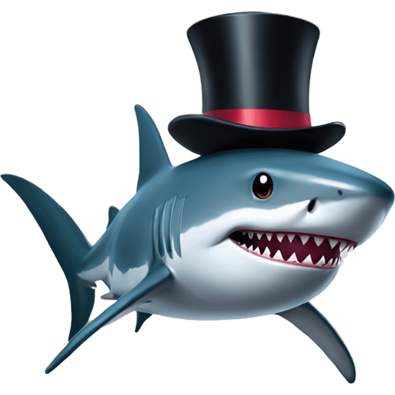 Sharks with a top hat emoji