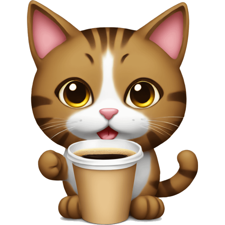 cat with coffe emoji