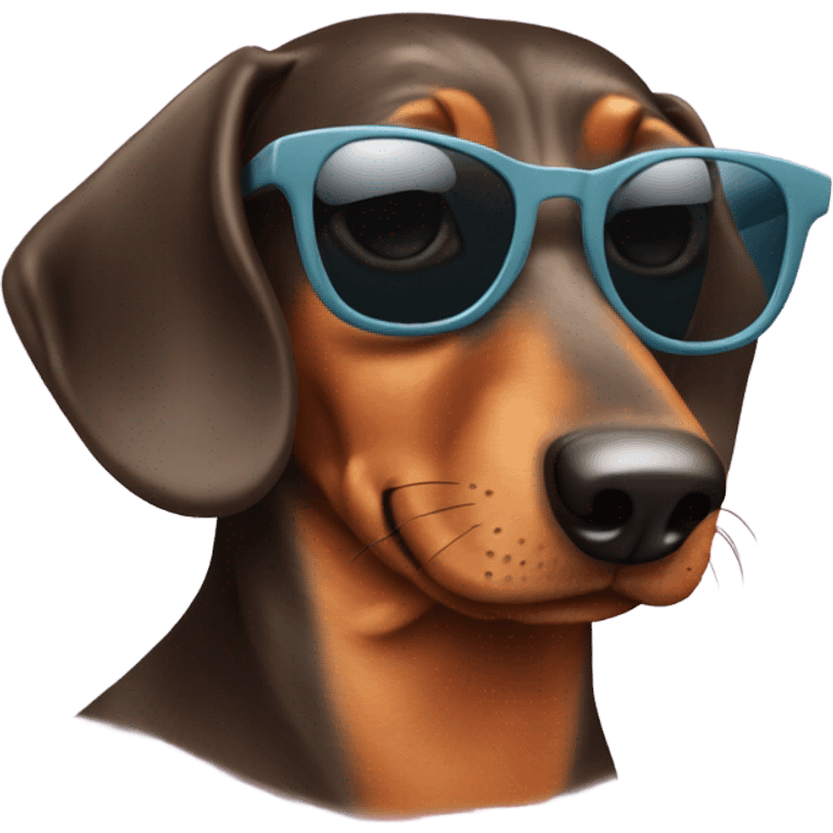 Dachshund wearing sunglasses emoji