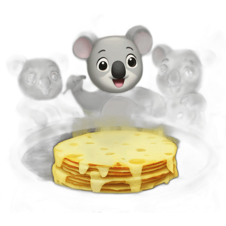 Raclette party with koala happy emoji