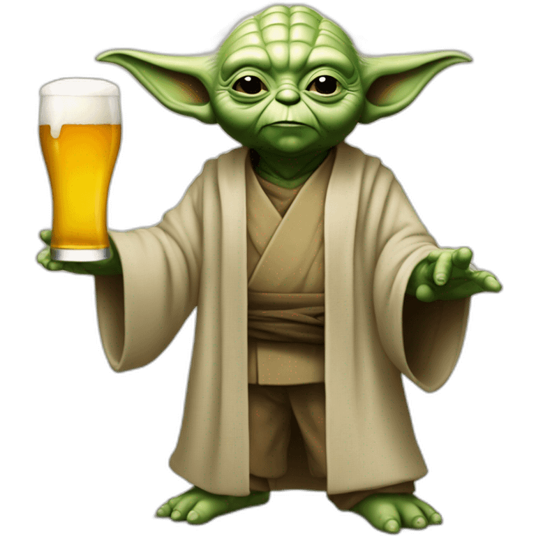 Maître yoda en train de boire une biere emoji