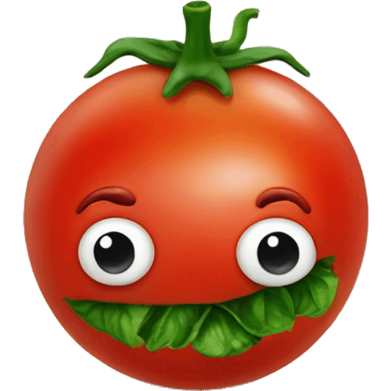 Tomato with a worm inside of it emoji