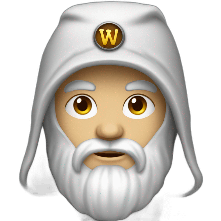 hooded jedi master with letter "W" baseball cap emoji