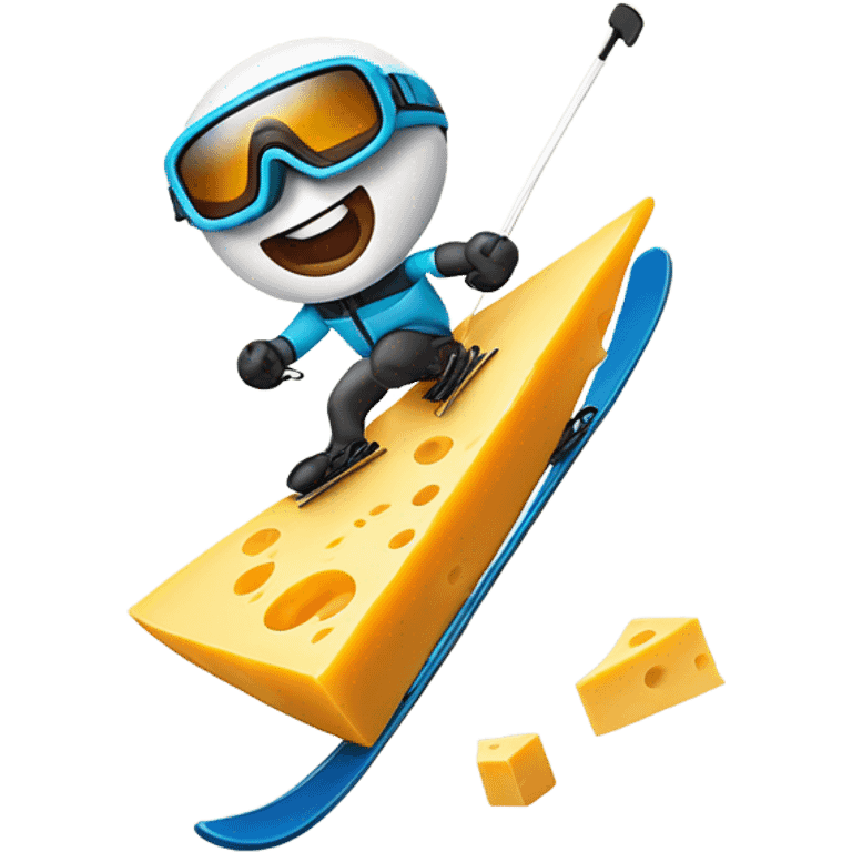 Skiing cheese  emoji