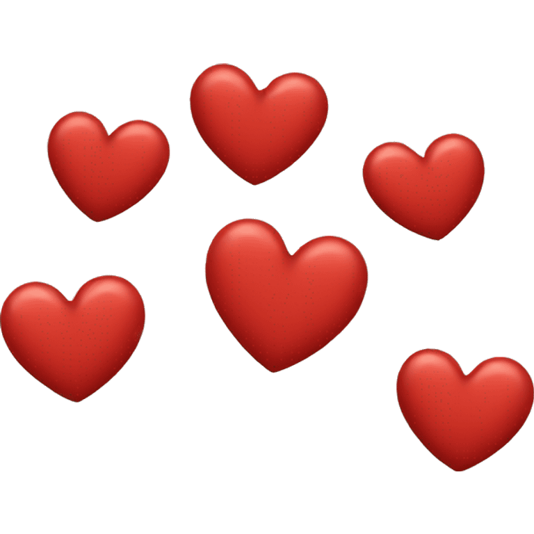 5 small red hearts emoji