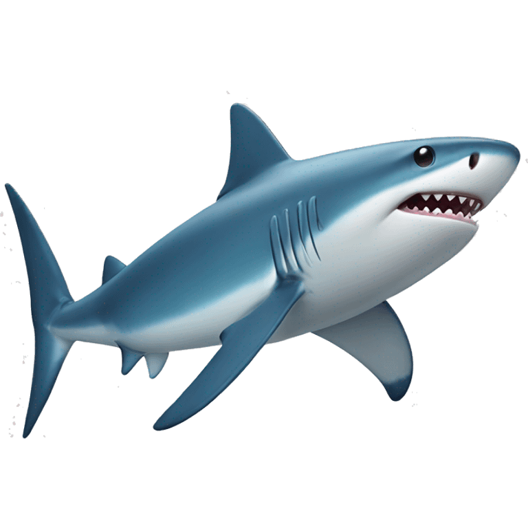 Smiling blue shark emoji