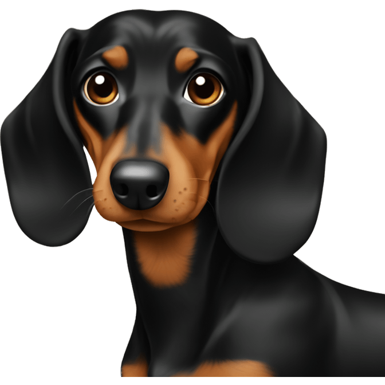 The dachshund is Black and Tan  emoji