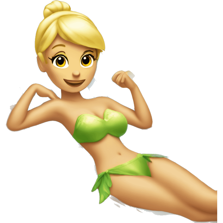 tinker bell tanning at the beach  emoji