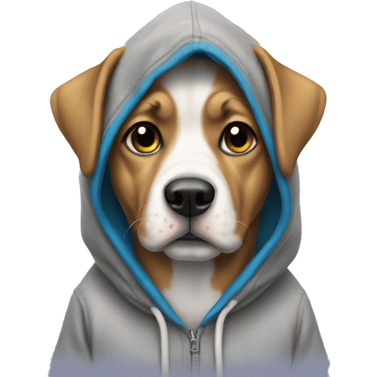 Dog wearing hoodie emoji