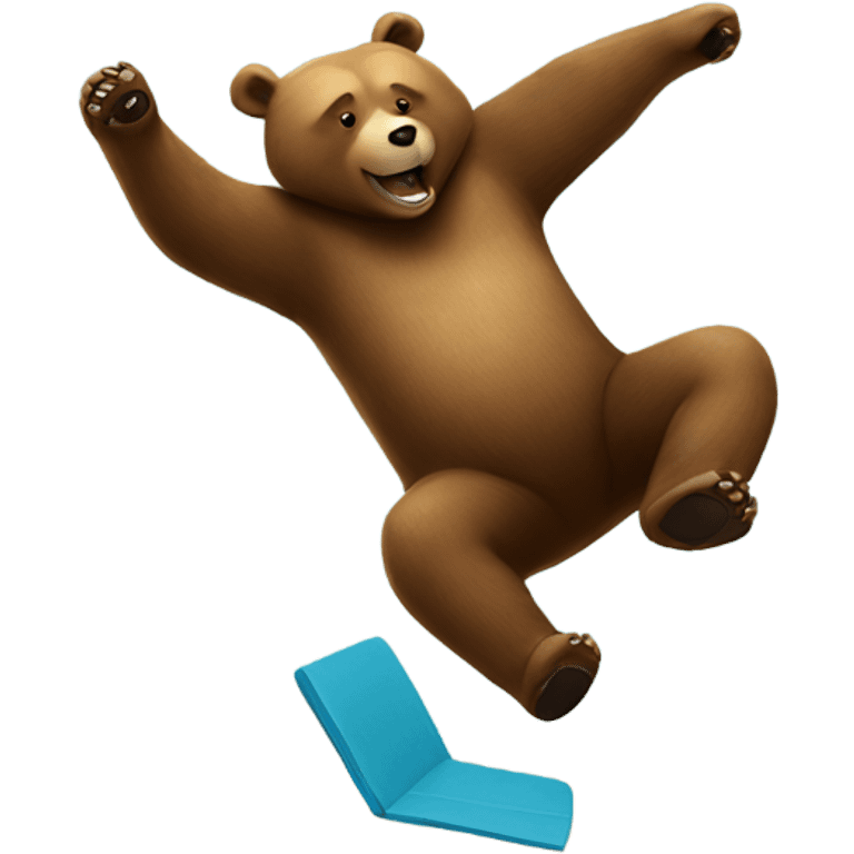 Bear doing backflip emoji