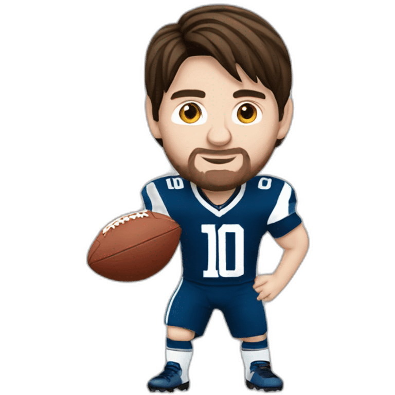 Lionel messi playing american football emoji