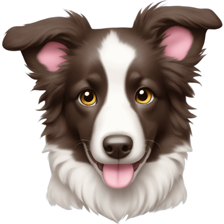 Baby pink border collie emoji