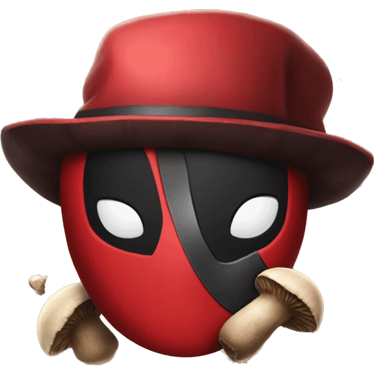  deadpool with mushroom hat. emoji