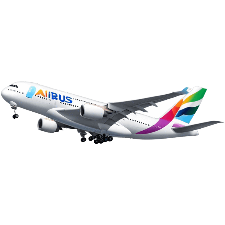 Airbus A380 - Airbus (Model Year: 2021) (Iconic colour: White with colorful tail) emoji