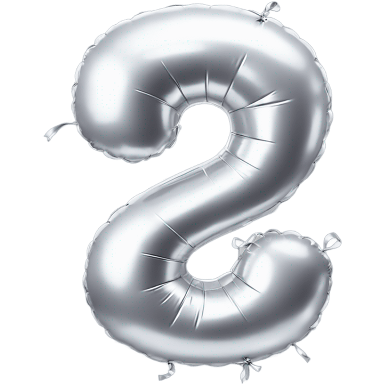 Silver balloon in shape of number 0 emoji