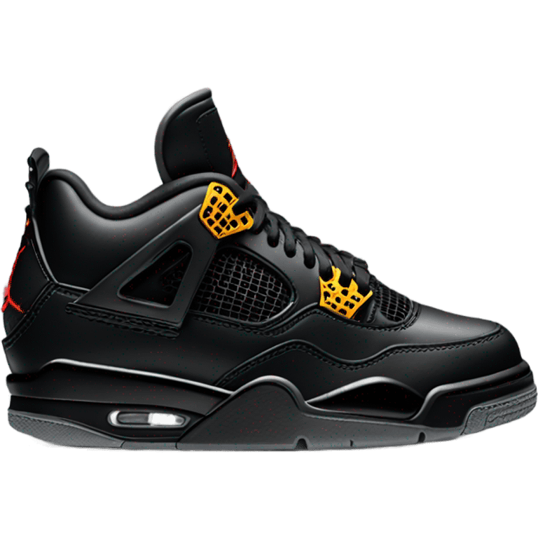 Jordan 4 shoes black cats emoji