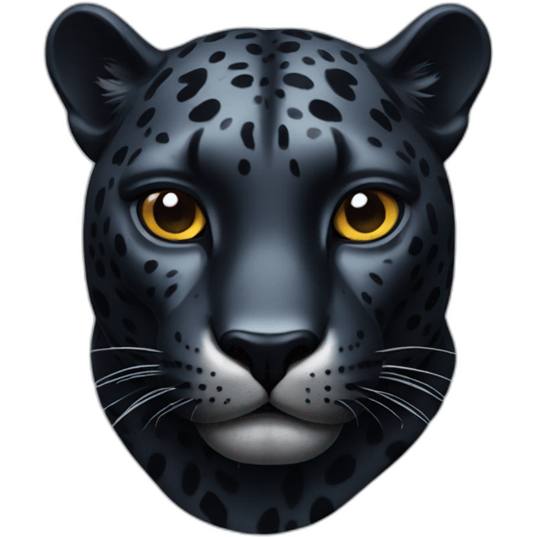 Black jaguar feline bust emoji