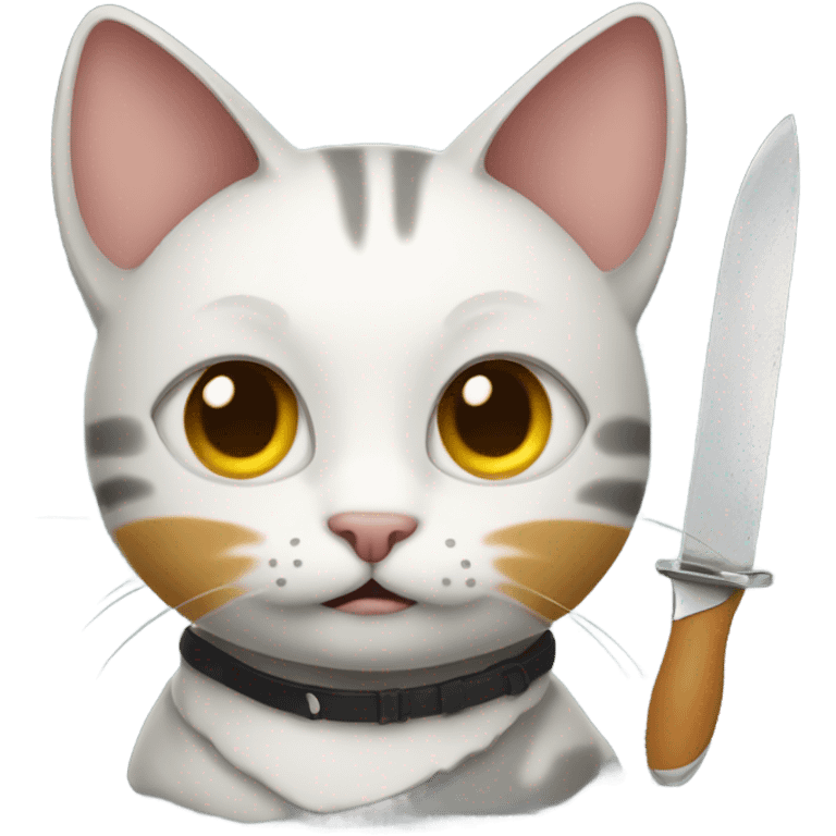 Cat with knife emoji