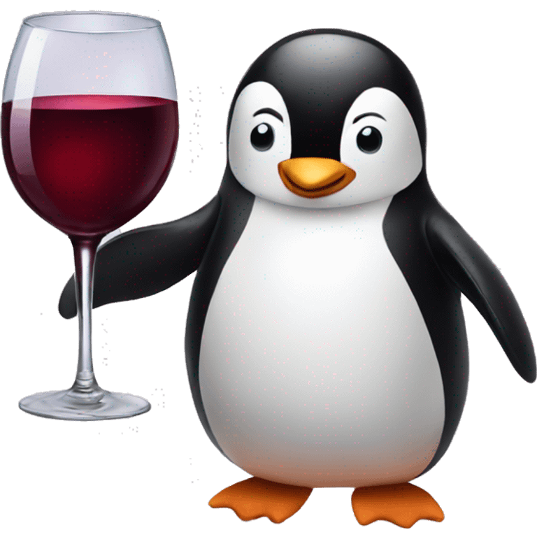 Penguin with wine  emoji