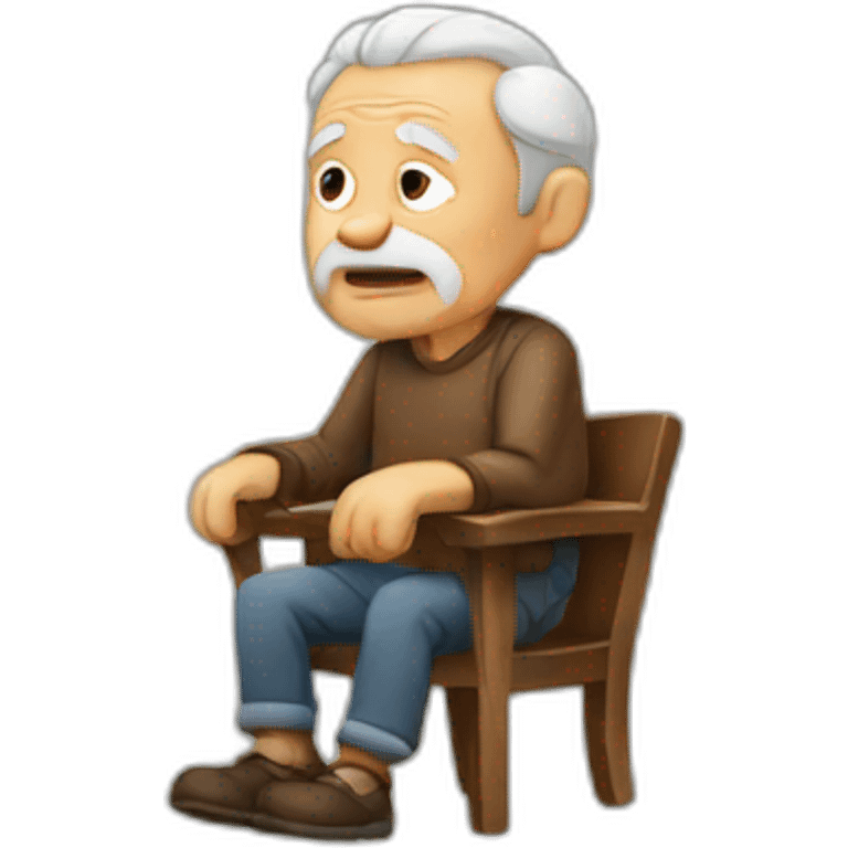 old man sit emoji